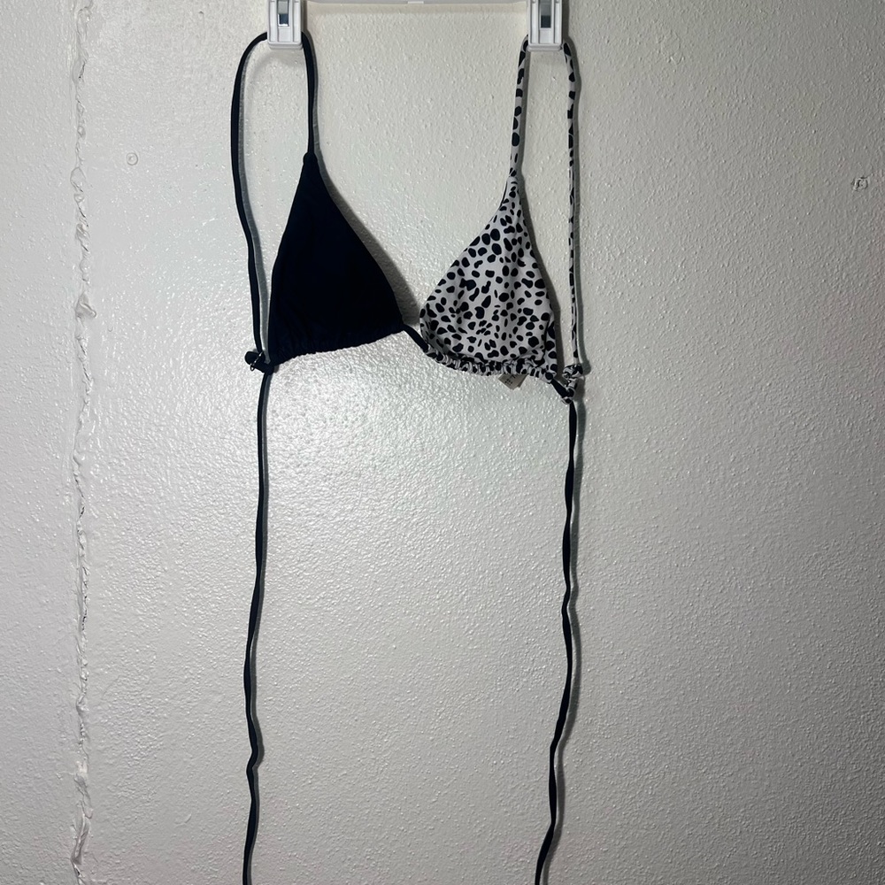 Zaful Black and White Leopard Bikini